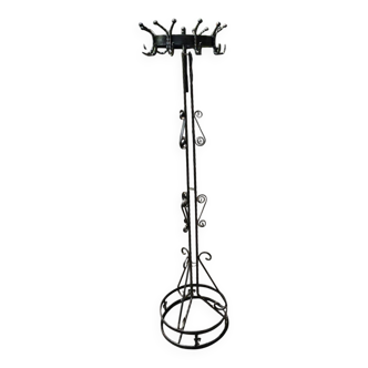 Porte-manteau sur pied en fer forgé des années 1960