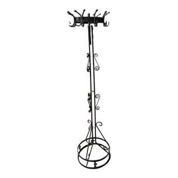Porte-manteau sur pied en fer forgé des années 1960