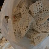 White cotton crochet bedspread