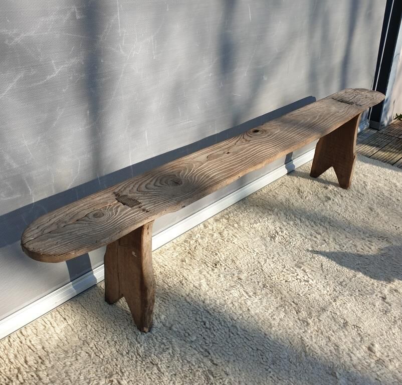 Spinning bench XIXth wooden XL 203cm