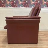 Pair of "Erpo" designer leather armchairs