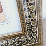 Persian miniature in frame with marquetry