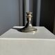 Small antique candle holder engraved in silver-plated metal, in its original condition.