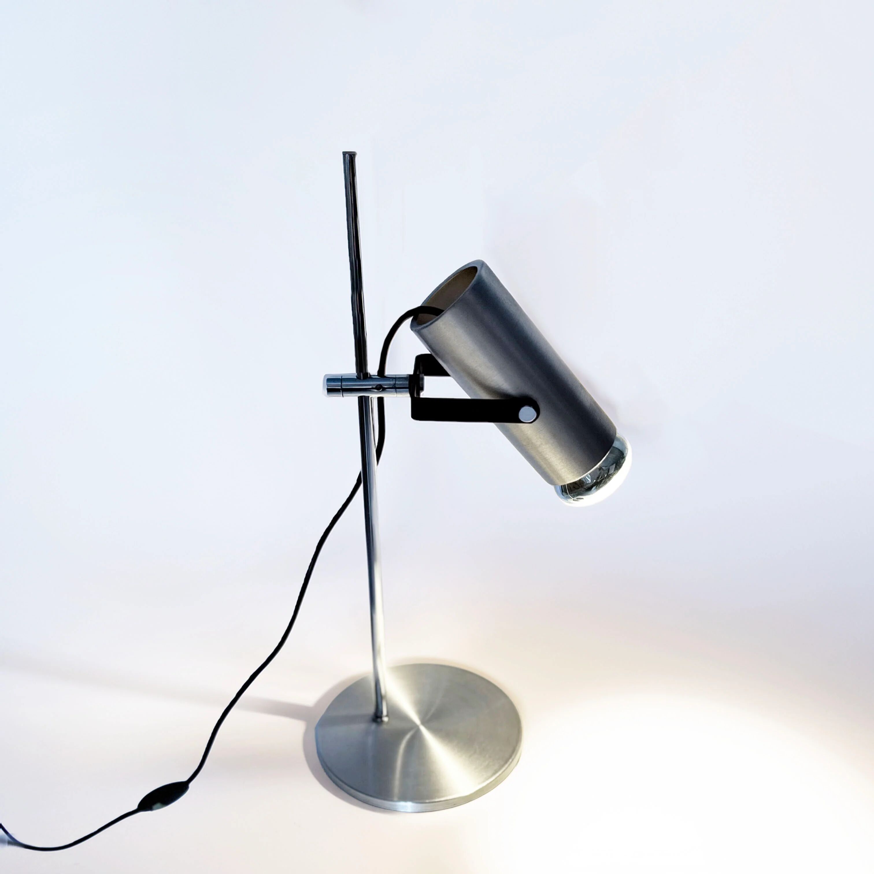 Lamp de Bureau en Aluminium et Chrome Vintage des Années 1970