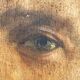 Huile sur contreplaqué, portrait d'homme en costume, fin du XIXe siècle