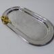 Flat foie gras service in silver metal and brass