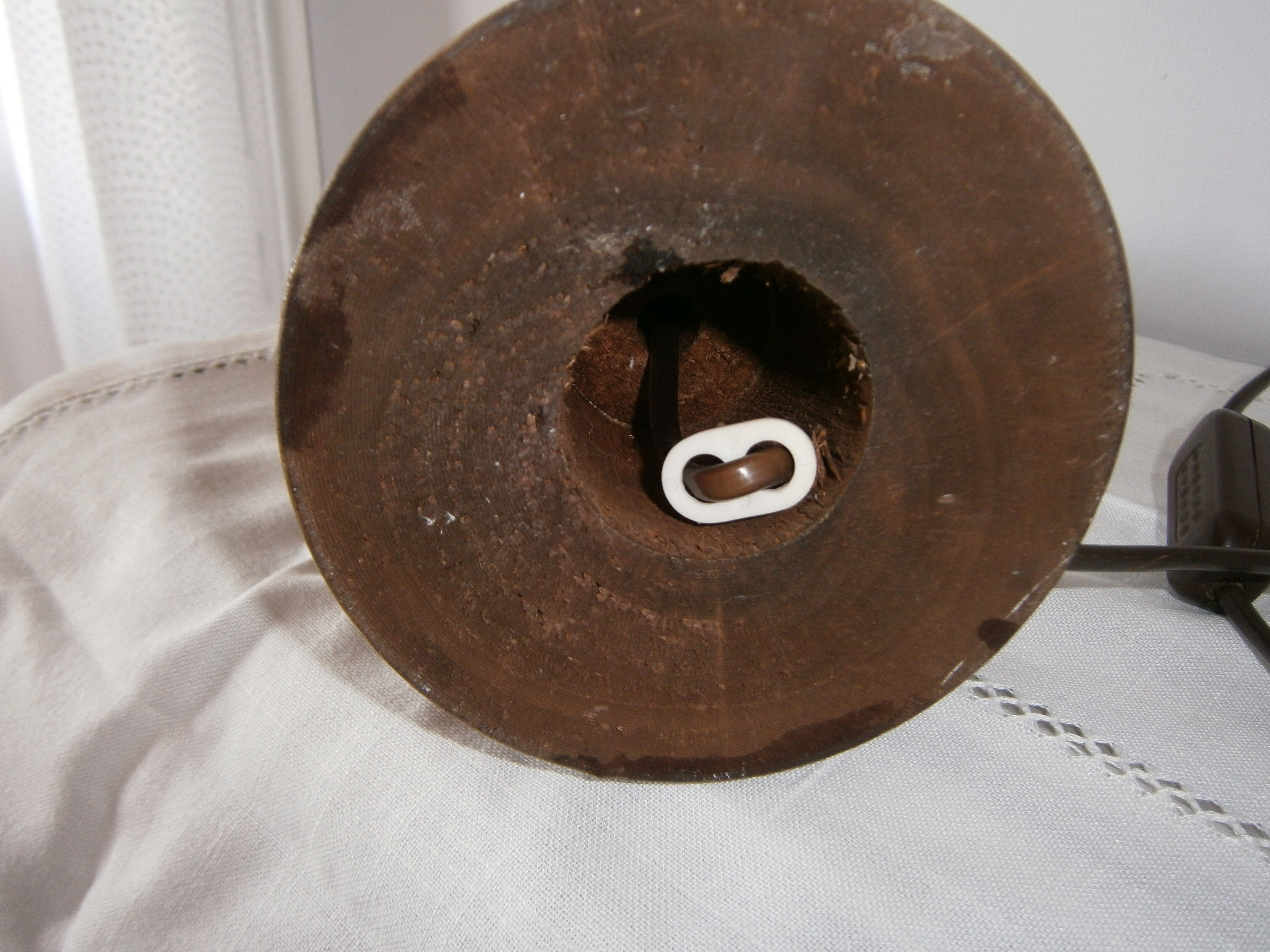 Turned wooden lamp foot