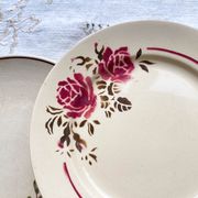 6 Petites assiettes vintage dépareillées fleuries - BADONVILLIER STEULER