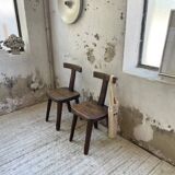 Pair of Aranjou elm “T” chairs
