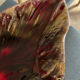 Large ceramic slipware leaf platter