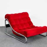 Fauteuil lounge vintage rouge Impala par Gillis Lundgren pour IKEA, Suède, 1970