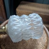 Frosted and clear moulded glass lampshade, mid-20th century.