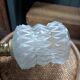Frosted and clear moulded glass lampshade, mid-20th century.