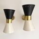 Paire d'appliques murales diabolo italiennes design 1950