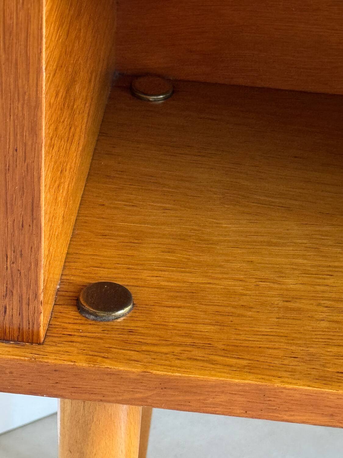 Vintage light wood bedside table