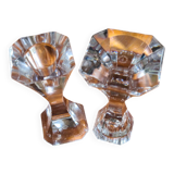 Pair of crystal candlesticks by Villeroy & Boch – 1970s – Perfect condition