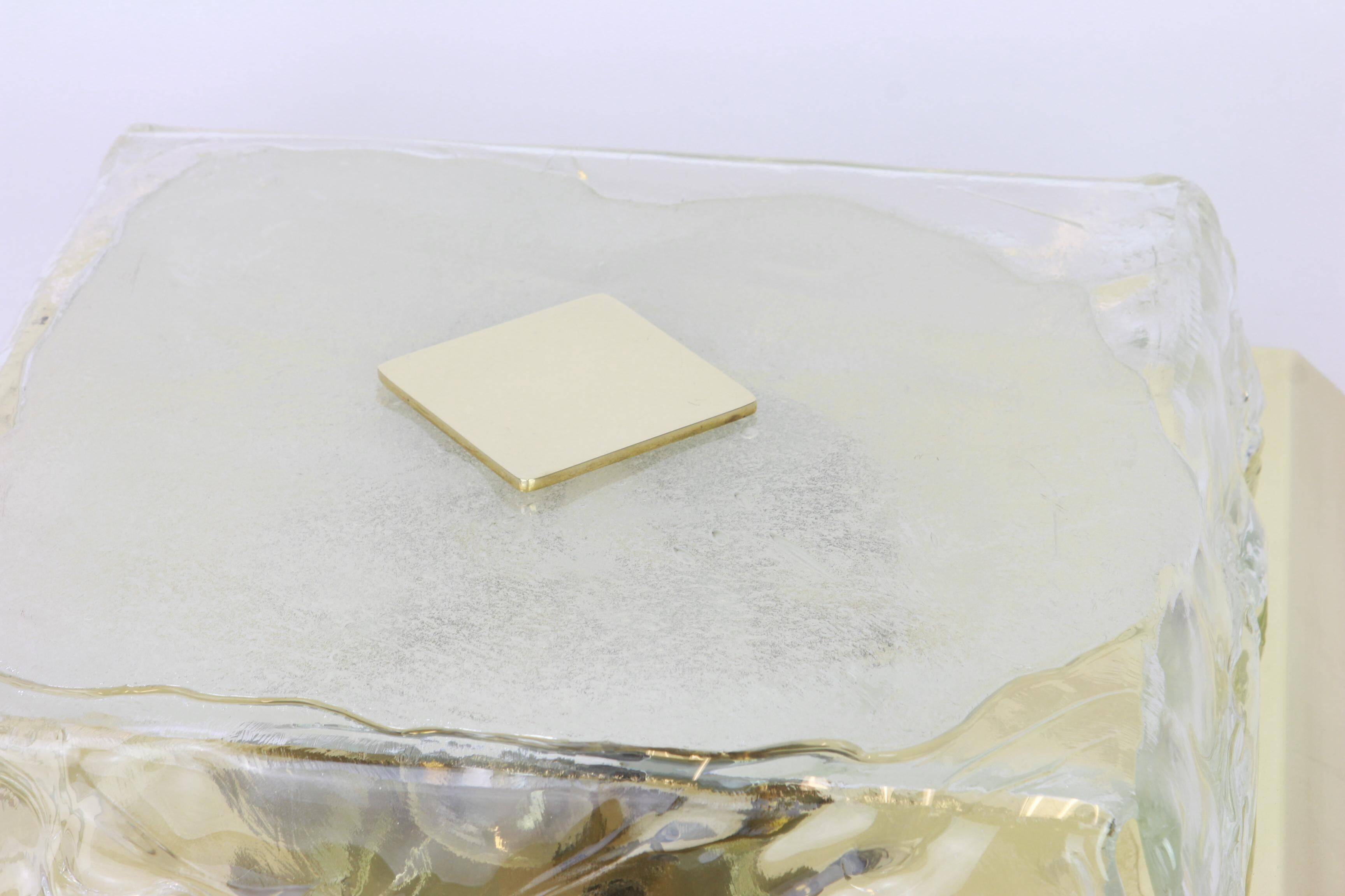 Square ceiling light Kalmar in organic Murano glass, Austria, 1960s.