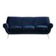 Canapé courbé en velours de coton bleu nuit Gigi Radice Mid-Century Modern