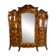 Large antique Italian armoire / wardrobe – burl walnut, bombé shape
