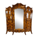 Large antique Italian armoire / wardrobe – burl walnut, bombé shape