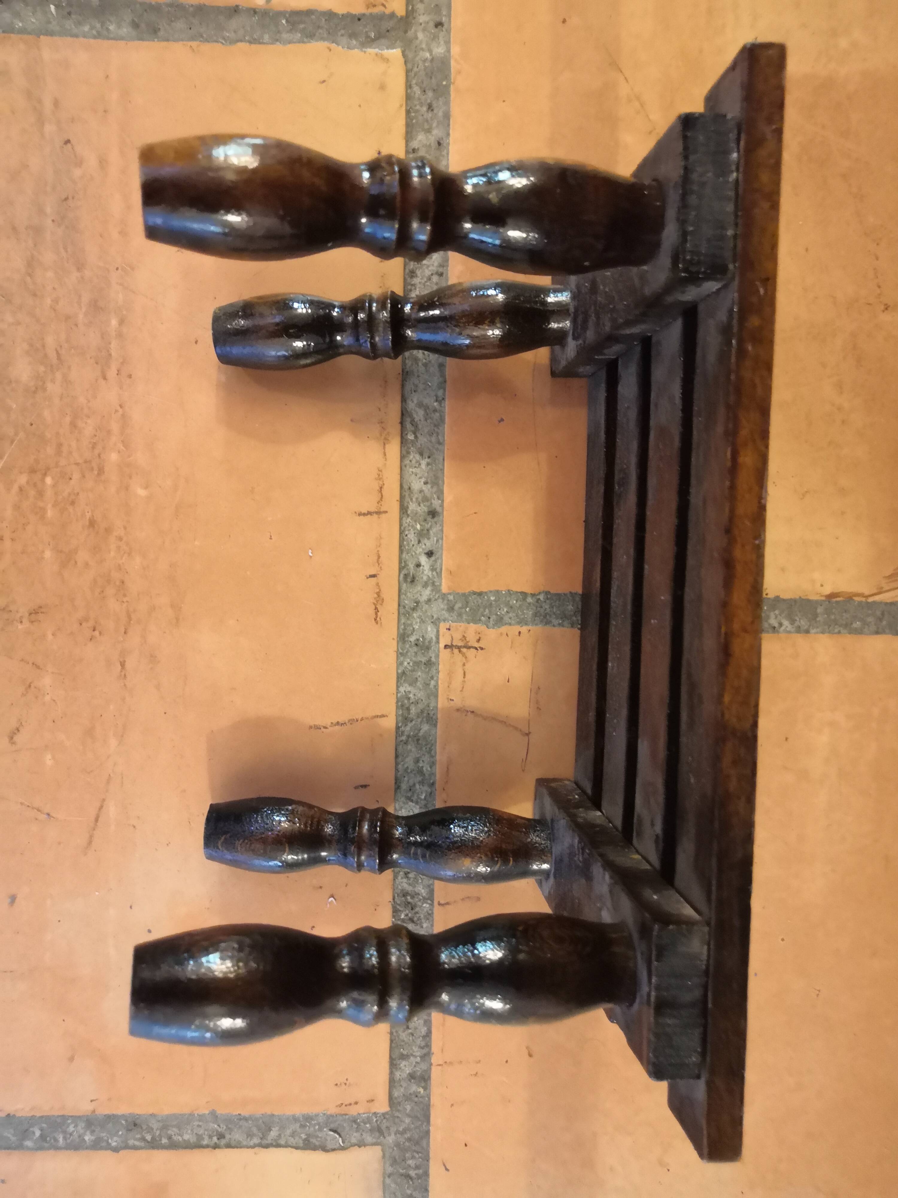 Step foot rest wooden foot stool vintage brutalist