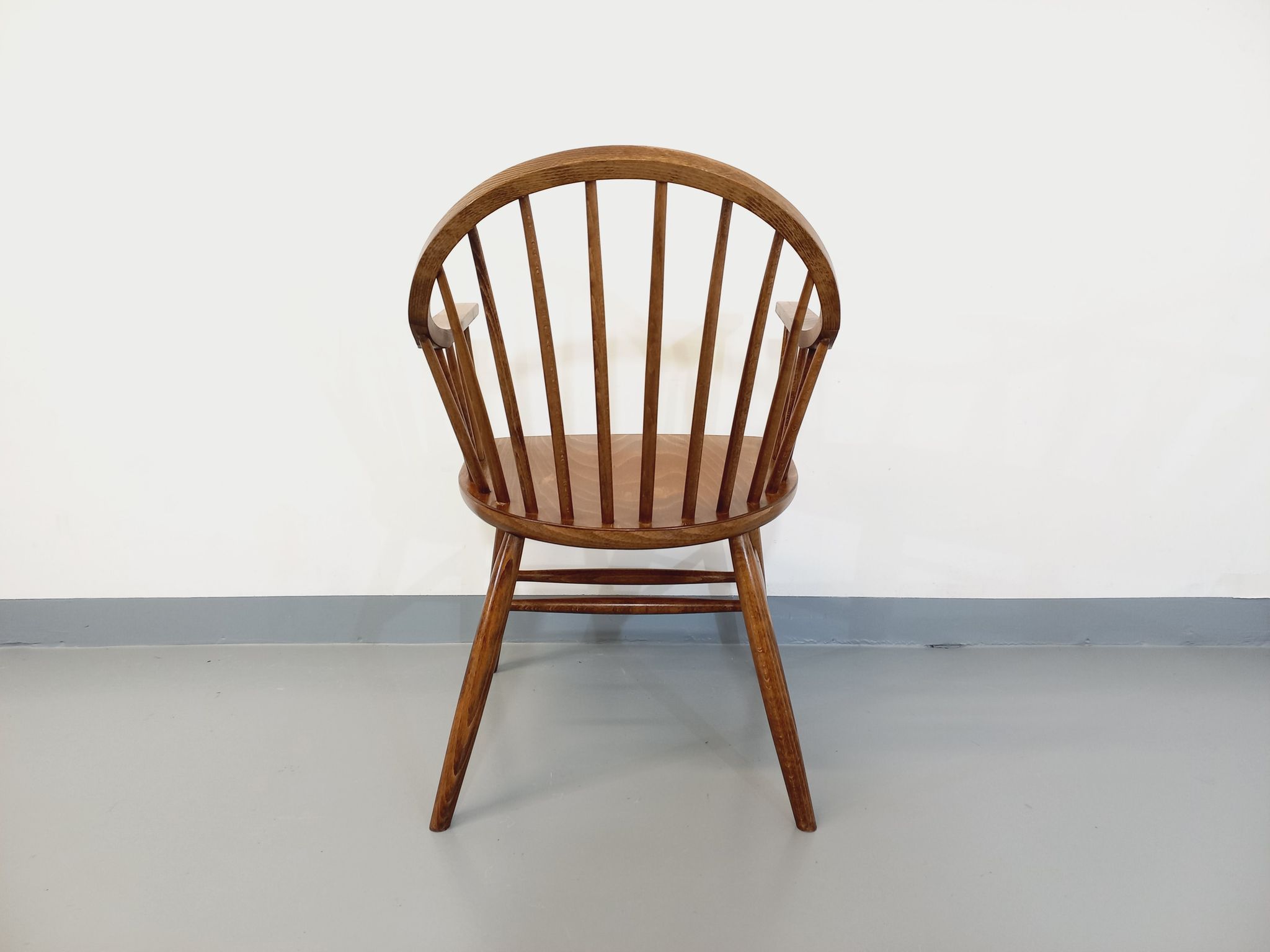 Baumann vintage Bridge Western fan armchair in wood from the 70s