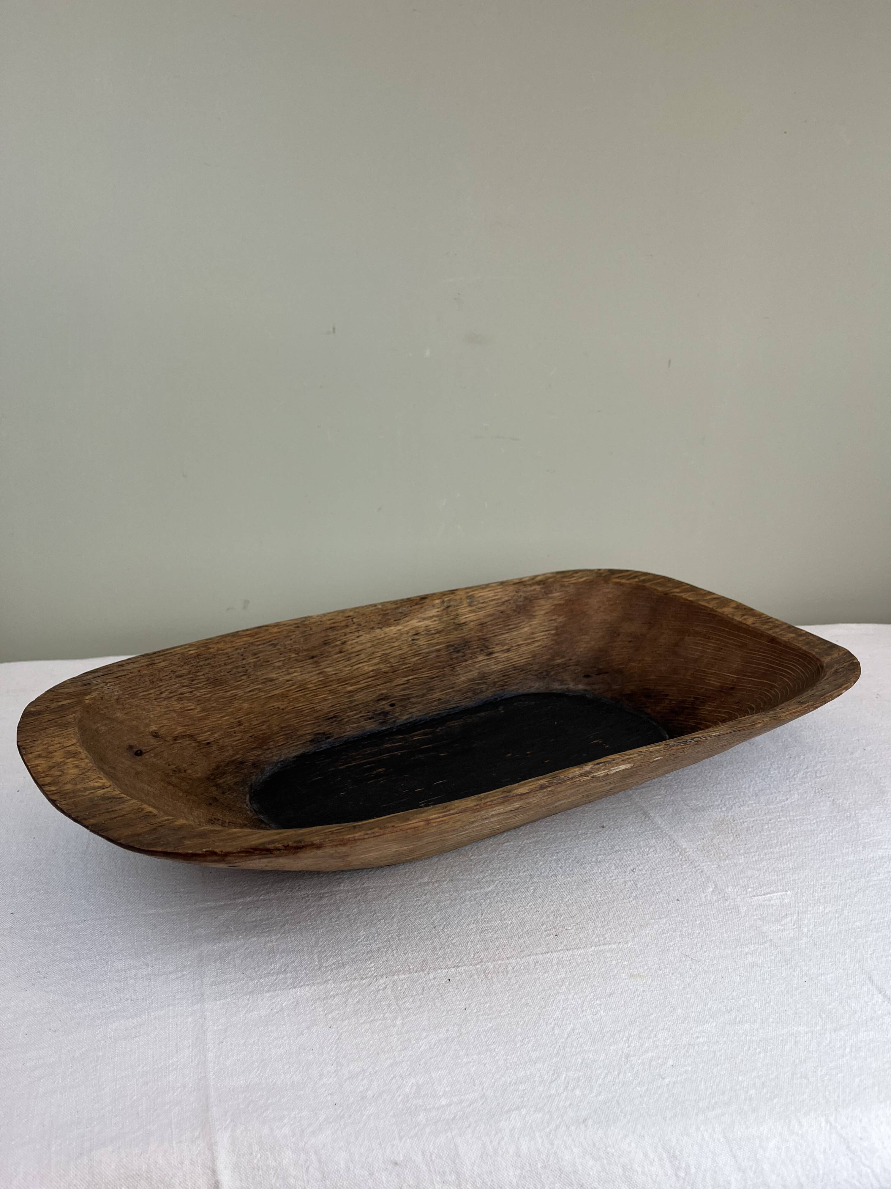 antique carved wooden catchall