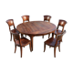 Round teak table 150 cm with 6 Indonesian chairs.