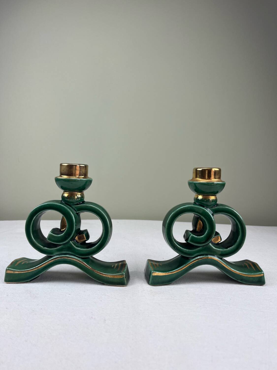 Ceramic candle holders from the 1950s