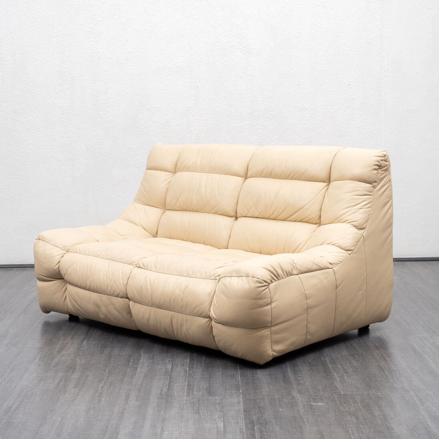 Two-seater sofa, vintage, leather, Musterring edition Germany