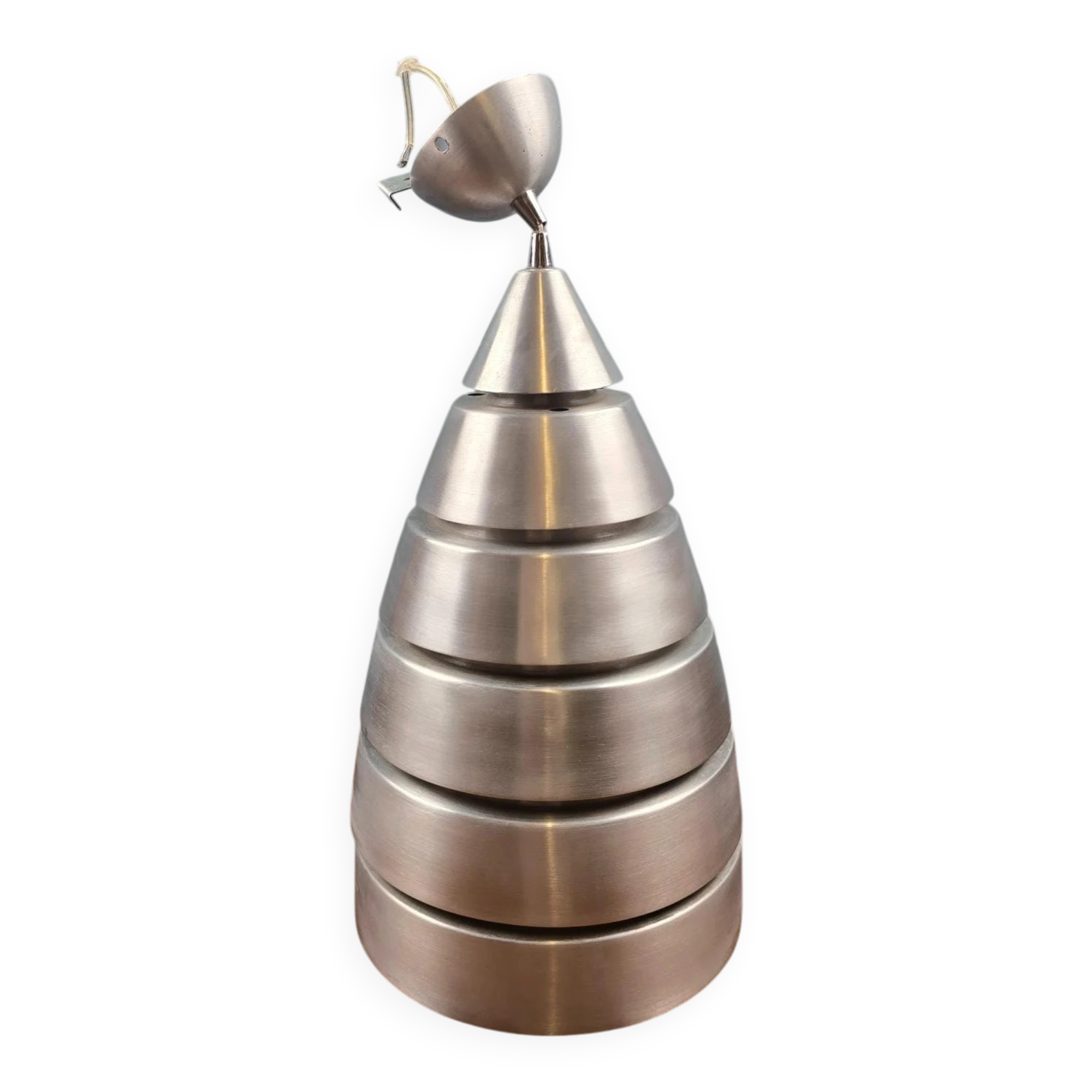 Suspension vintage brushed aluminium concentric – Space Age design from the 70s