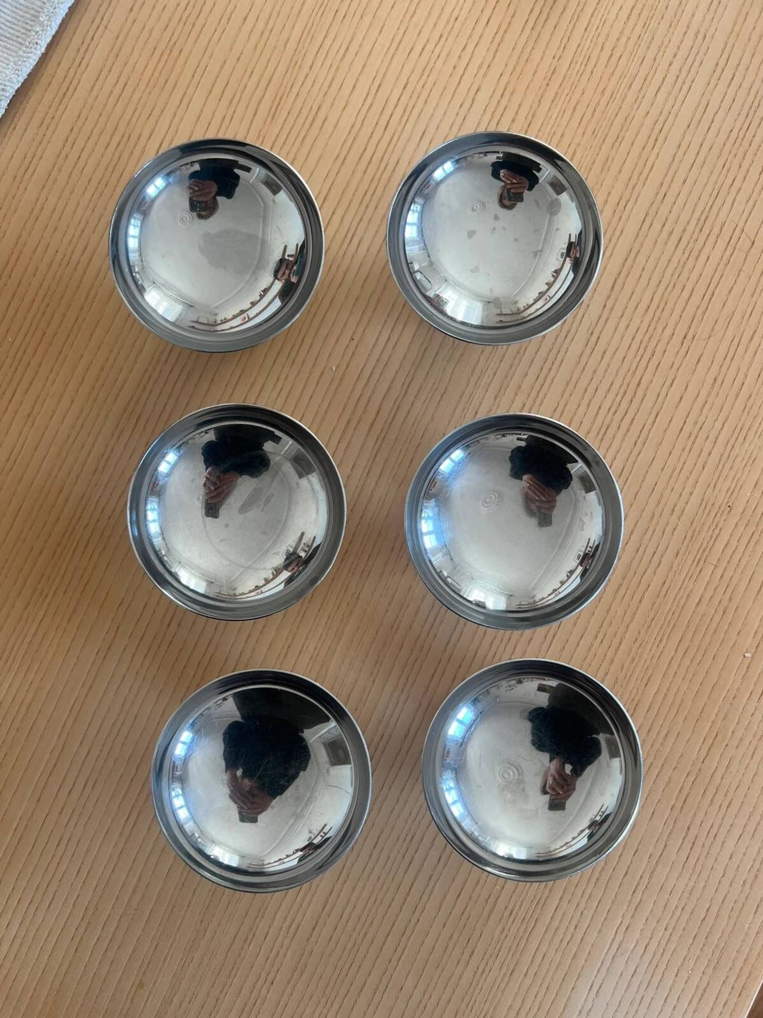 6 vintage stainless steel cups