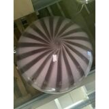 Contemporary Violet and White/Gray Sphere Pendant in Glass