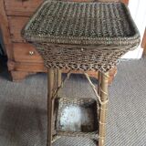 Rattan side table