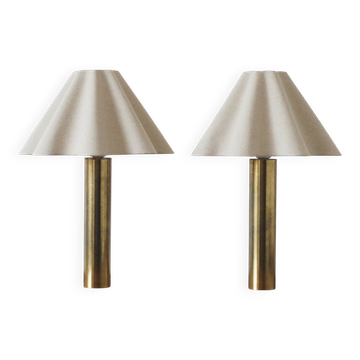 Lampes de table en laiton scandinave, années 1960, ensemble de 2