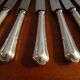 12 antique Art Deco knives silver metal and molten steel blades