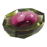 Flavio Poli Sommerso Caviar Murano Glass Bol Diamant par Seguso, Italie, années 1960