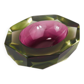 Flavio Poli Sommerso Caviar Murano Glass Bol Diamant par Seguso, Italie, années 1960