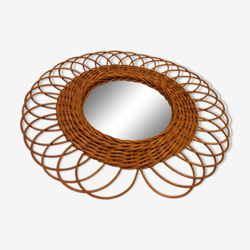 Wicker mirror 1950s - 1960s