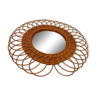 Wicker mirror 1950s - 1960s