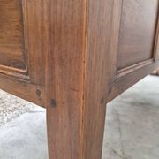 Louis XVI style minister's desk in solid walnut, 4 drawers, old manufacture