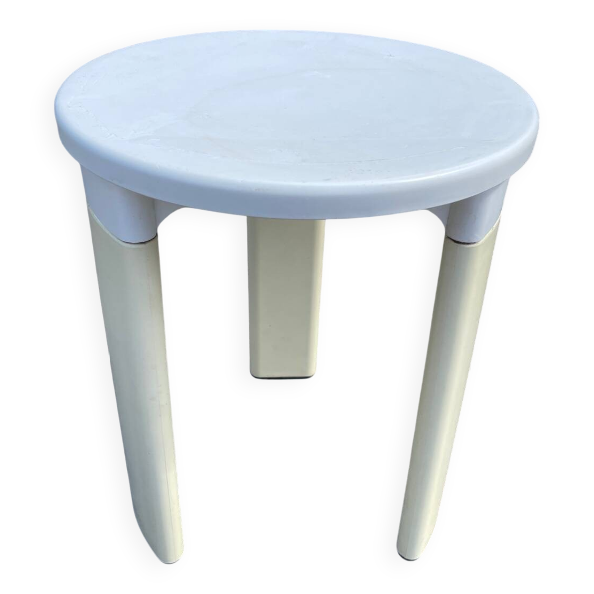 Tabouret blanc et beige Tatay 1960