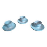 Egg cups signed Atch Chantal and Thierry Robert sandstone from Poncé sur Loir