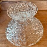 Coupe sur pied ancienne en verre ciselé