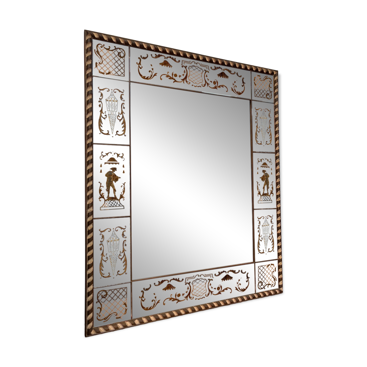 Large antique engraved and gilded wall mirror – Venetian style