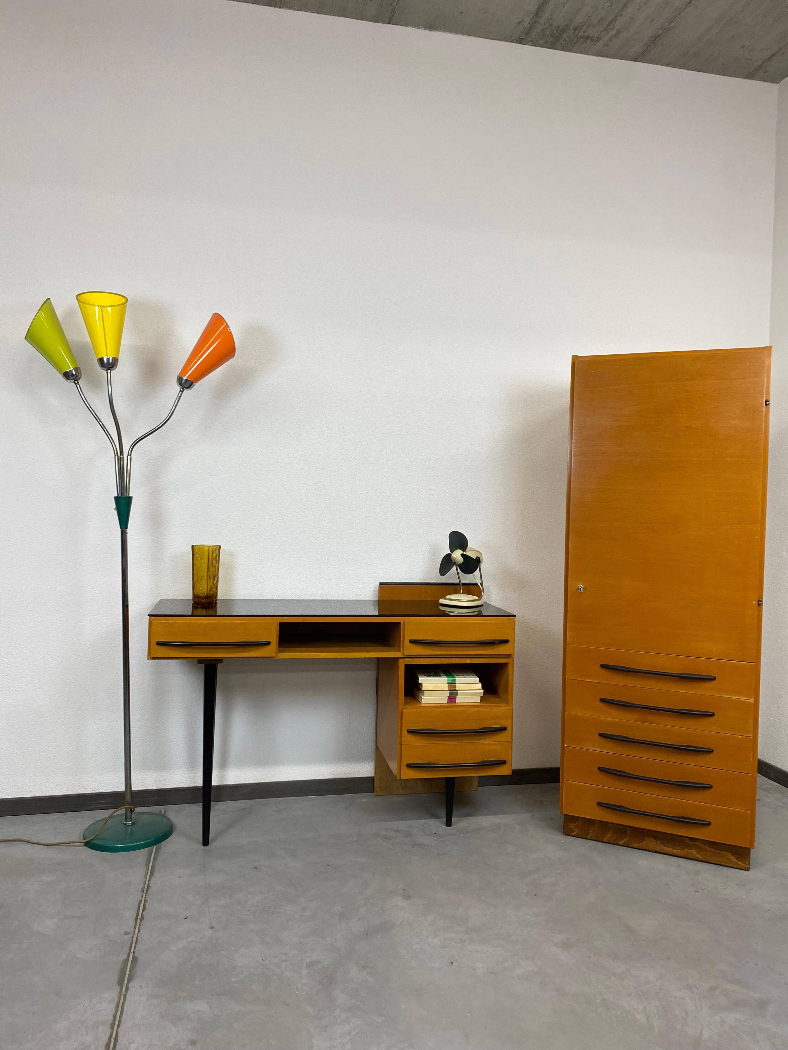 Writing desk with cabinet by Mojmír Požár for UP Závody Bučovice