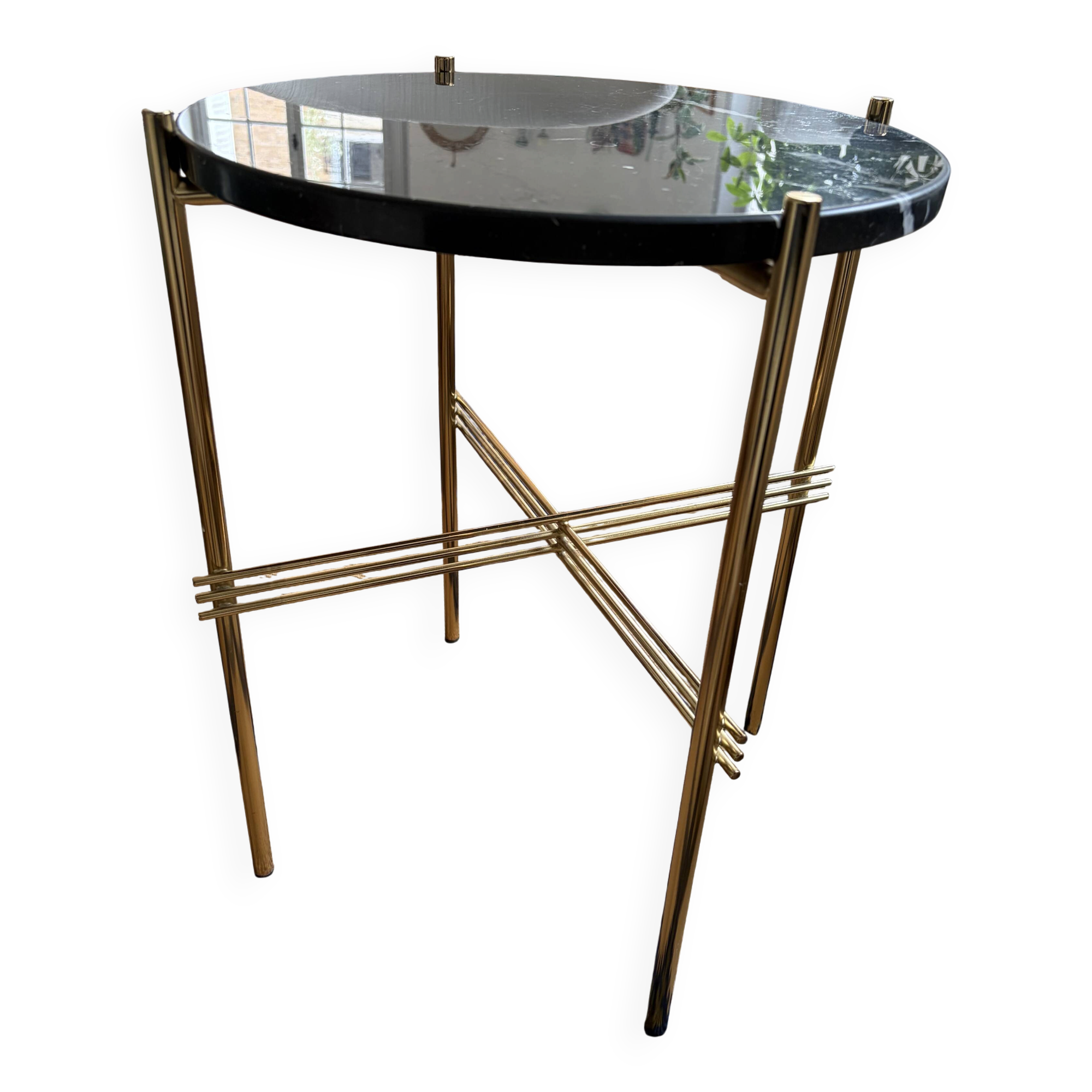 Nero Marquina marble coffee table Gubi