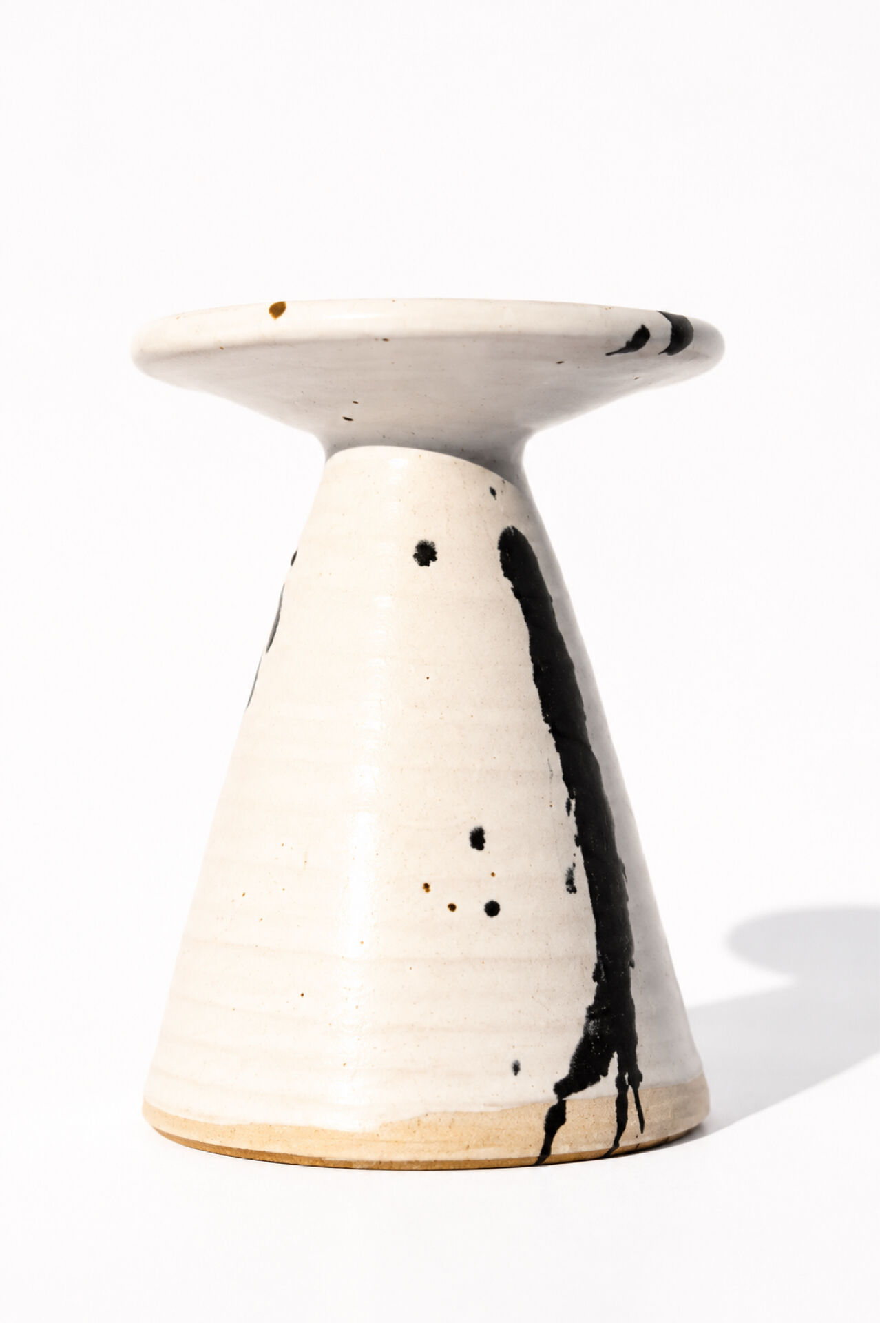 Karsten Nielsen KN Denmark Rare Postmodern Splatter Ceramic Candlestic