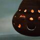 Suspended Japandi lamp in ceramic from the 60s/70s, vintage boho lamp.