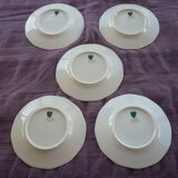 5 porcelain dessert plates from Limoges flowers